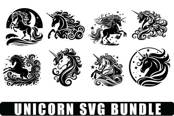 10 Unicorn Svg Bundle: Graphics and Crafts for Creative Brands