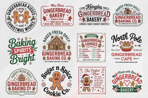 Christmas Gingerbread SVG Bundle for Graphics and Crafts
