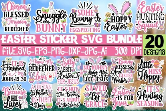 Easter SVG Stickers Bundle: Graphics for Crafts & Small Business