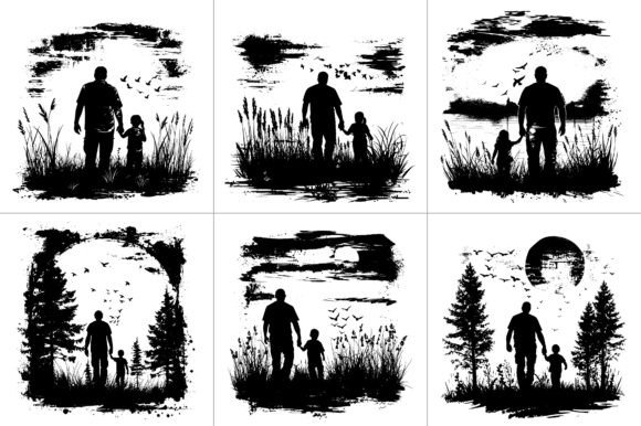 Fathers Day Silhouette Svg Vector for Graphics and Crafts