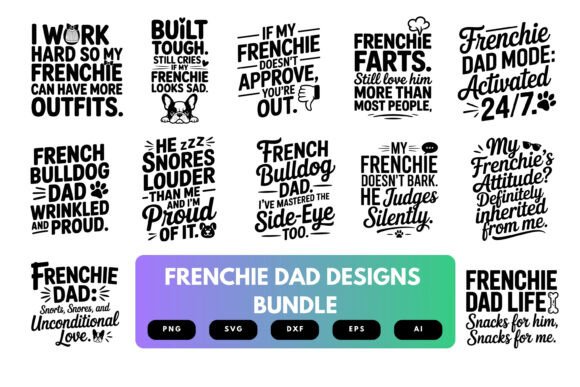 French Bulldog Dad SVG Bundle: Graphics for Crafts