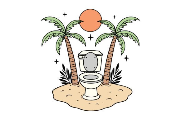 Funny Outdoor Toilet PNG SVG Sublimation Graphics