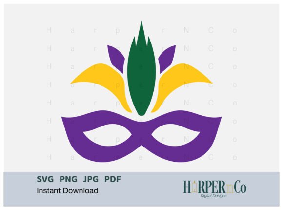Mardi Gras Feather Mask SVG, PNG