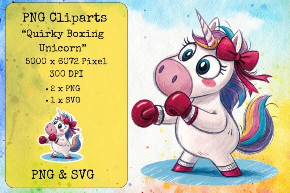 Quirky Boxing Unicorn 3: Graphics & Crafts with a Playful Punch