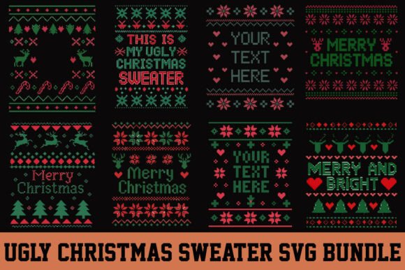 Ugly Christmas Sweater SVG Bundle