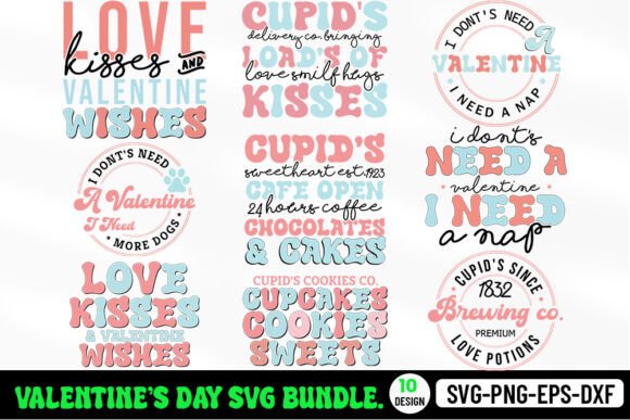 Valentine’s Day Retro SVG Bundle: Graphics & Crafts